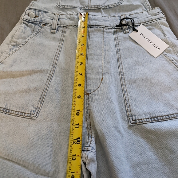 WeWoreWhat Slit Overalls Jumpsuit Jean Demim - Picture 5 of 9